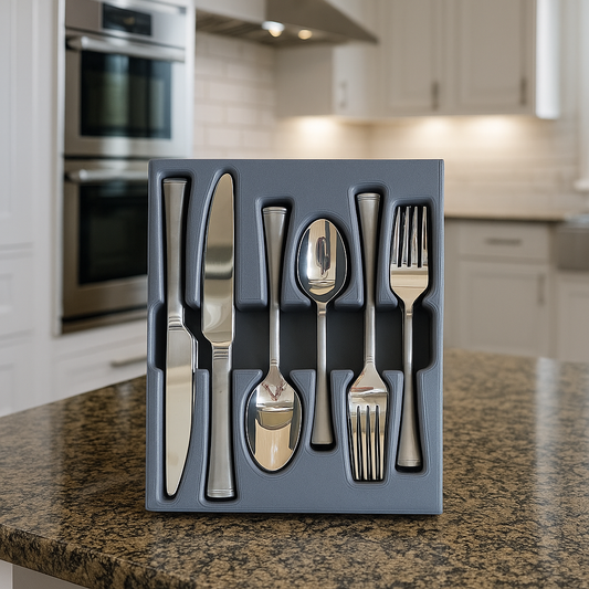 Custom Built Flatware Organizer for Mikasa Alyse Flatware Set sold at Costco (12 Place Settings)