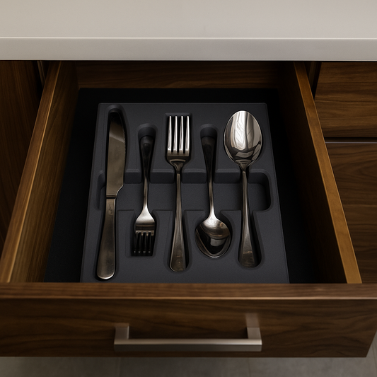 Custom Built Flatware Organizer for Mutnitt 30 piece Silverware Set Service for 6 sold by Amazon