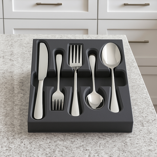 Custom Built Flatware Organizer for Mutnitt 30 piece Silverware Set Service for 6 sold by Amazon