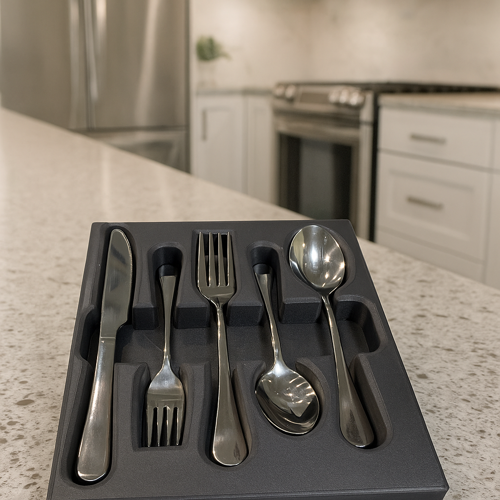 Custom Built Flatware Organizer for Mutnitt 30 piece Silverware Set Service for 6 sold by Amazon